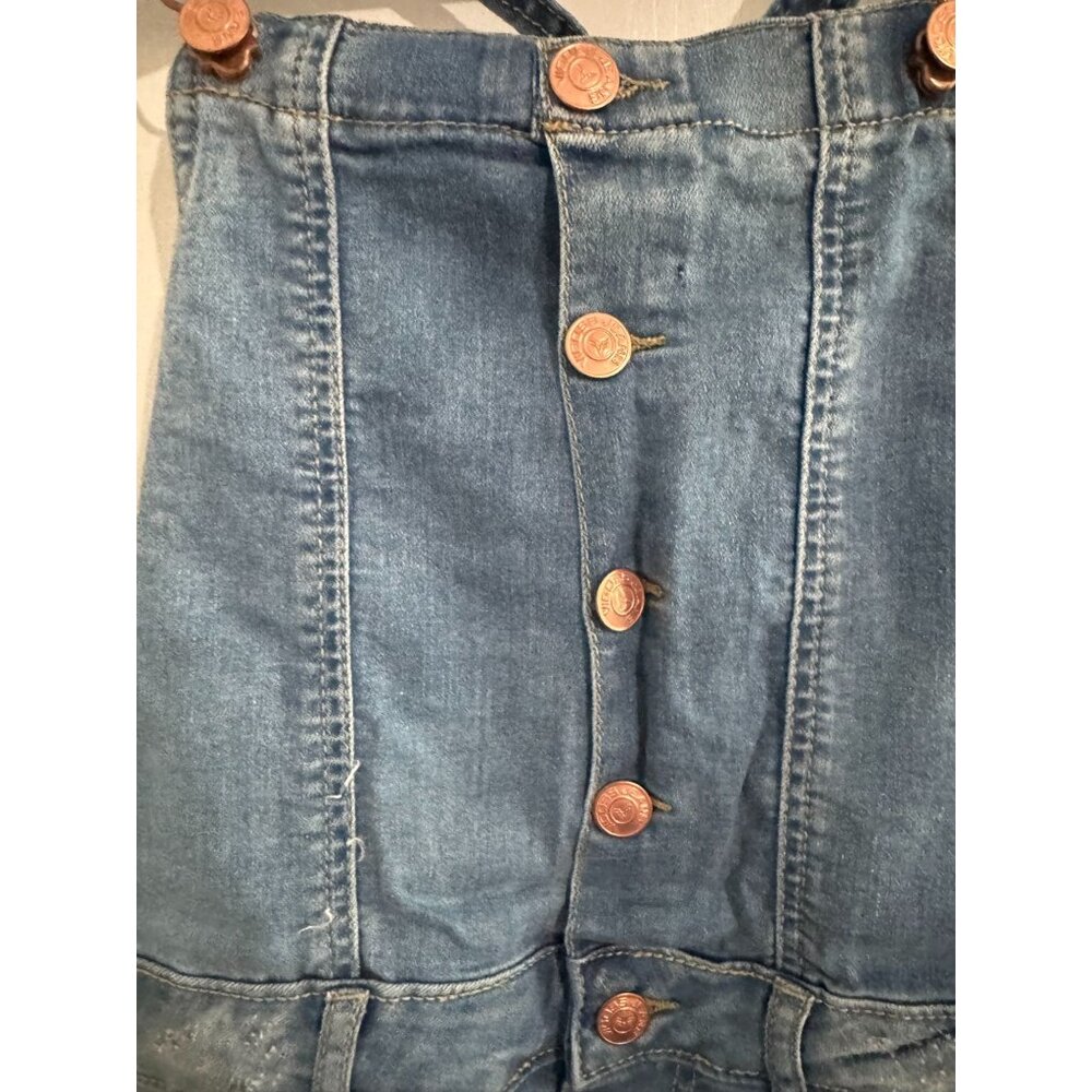 Vigoss Girls Denim Shortalls Size L Regular Rise Super Stretch Blue - Picture 3 of 6